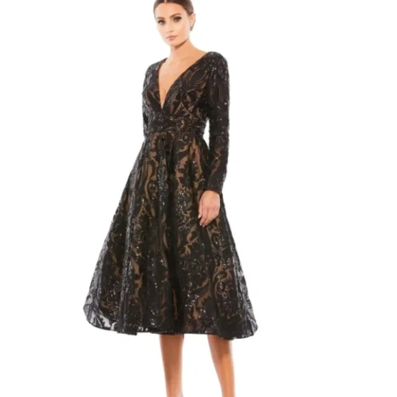 Mac Duggal | Dresses | Mac Duggal Black Cocktail Wedding Black Tie Formal  Dress | Poshmark